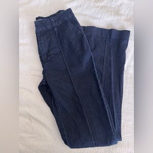 D jeans career denim trousers. Womens size 2. Dark blue denim